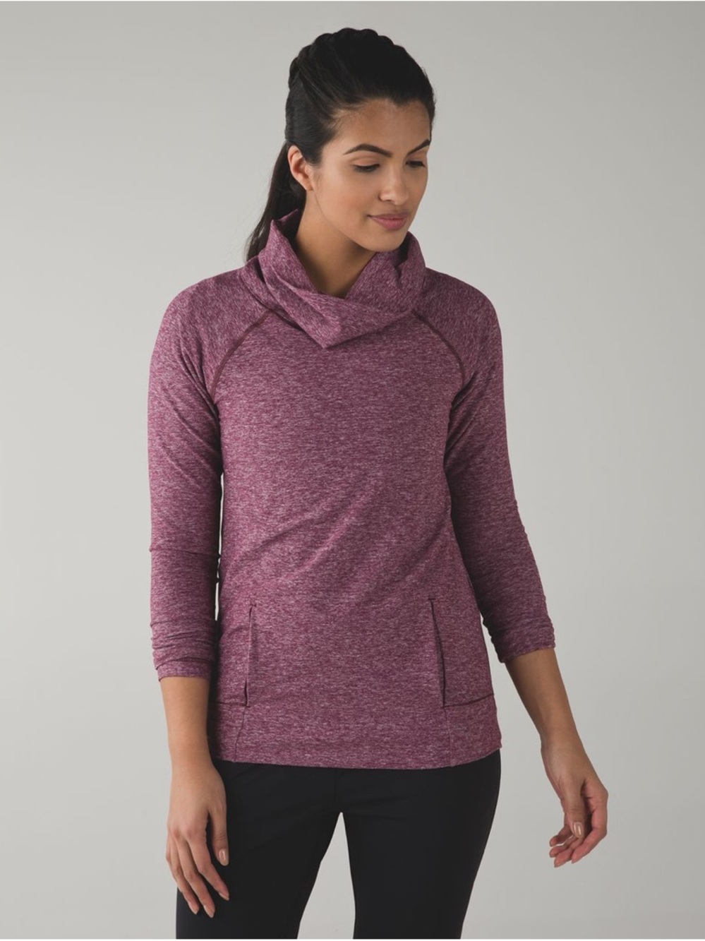 Lululemon Make A Move Long Sleeve - Heathered Red Grape - Yoga - Lounge